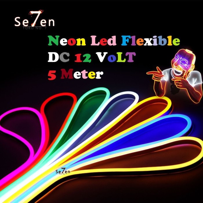 FUTAKO Lampu LED Neon Flex LED Strip Flexible 5 Meter DC 12 V IP65 WATERPROOF