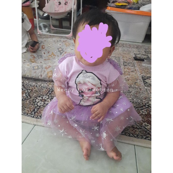 Baju Setelan Rok Tutu Frozen Import Anak Bayi 6 12 18 24 30 bulan 1 2 3 tahun natal