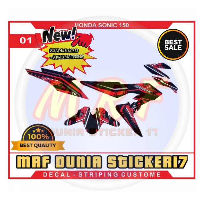 dekal Honda sonic 150 stiker decal Honda Sonic 150 decal stiker Honda sonic stiker motor  sonic 01