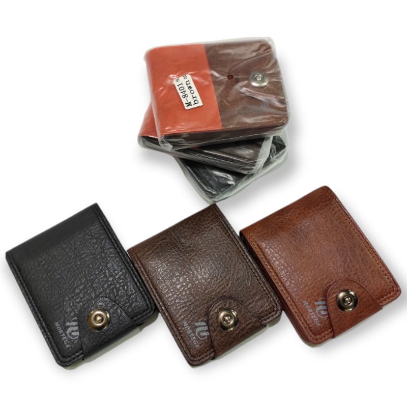 Dompet Pria Lipat Mortega Kancing M-8402 || Dompet Kukit PU Import-2