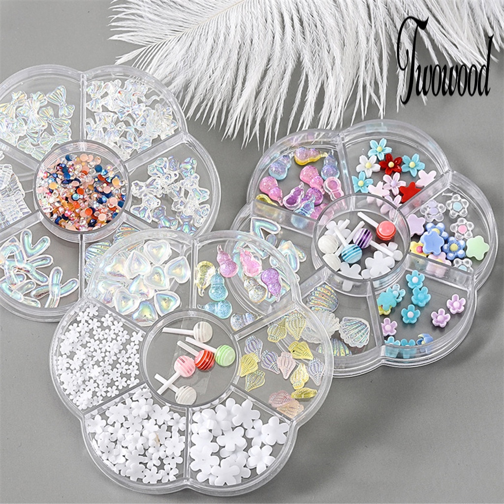 1 Kotak Ornamen Kuku Bentuk Kartun Beruang 3D Bahan Resin Untuk Nail Art