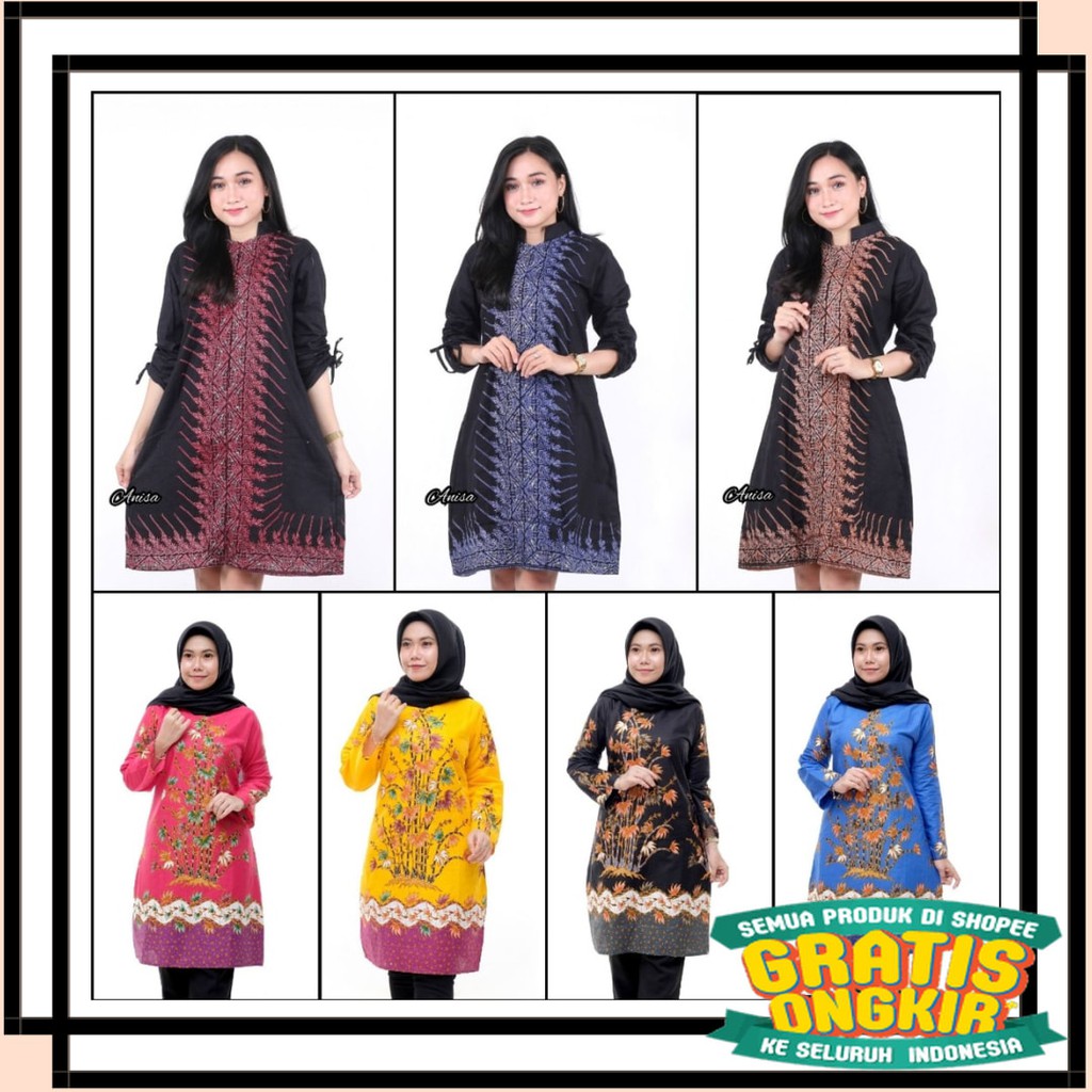 BUAT ARISAN PKK KOMUNITAS NIKAHAN WISUDA PAKAIAN / Tunik Wanita Batik Emha M sampai Jumbo
