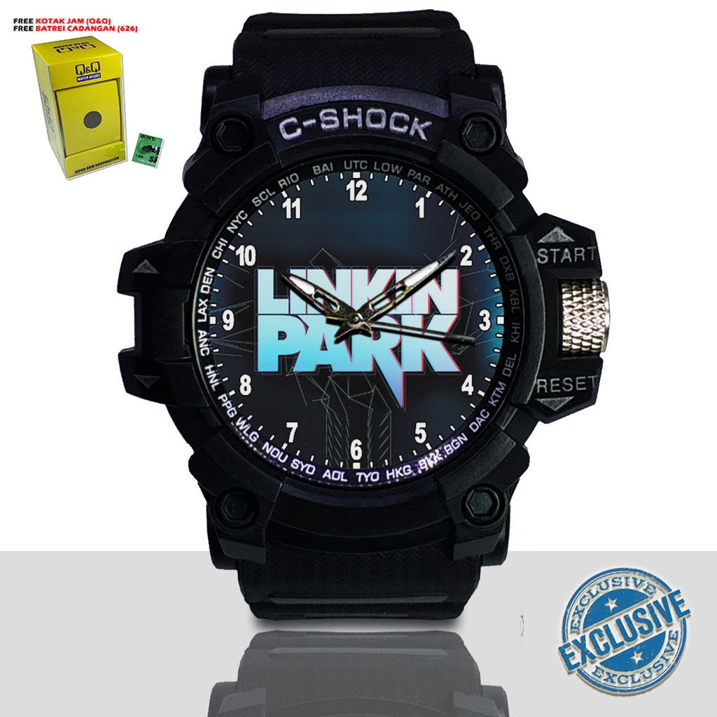 (EXCLUSIVE ) JAM TANGAN LINKIN PARK WATER RESIST FREE BOX DAN BATREI - NO.3