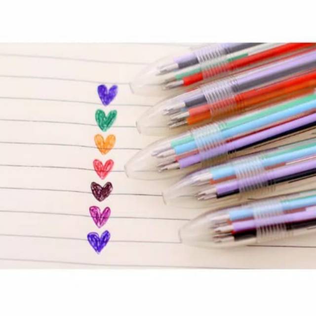 

Pulpen multi warna 6in1 transparan