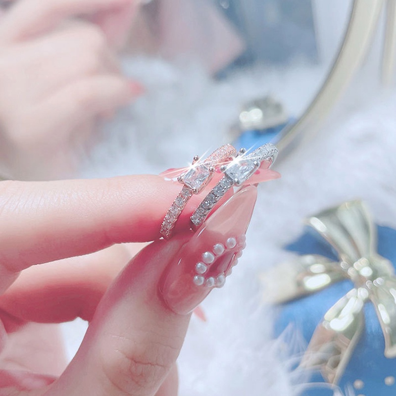 Cincin 925 Sterling Silver Bentuk Bulat Aksen Zircon Gaya Klasik Untuk Wanita