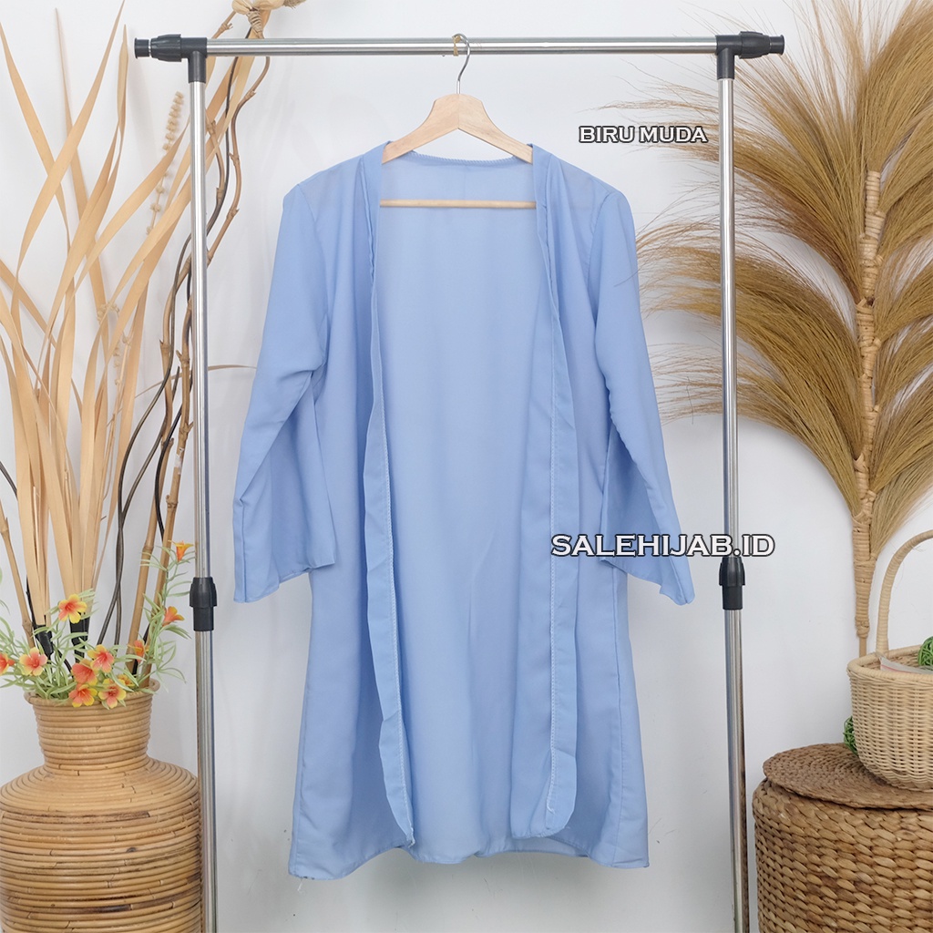 LONG CARDIGAN WOLFIS PREMIUM (cardi / cardy woolpeach)-BIRU MUDA