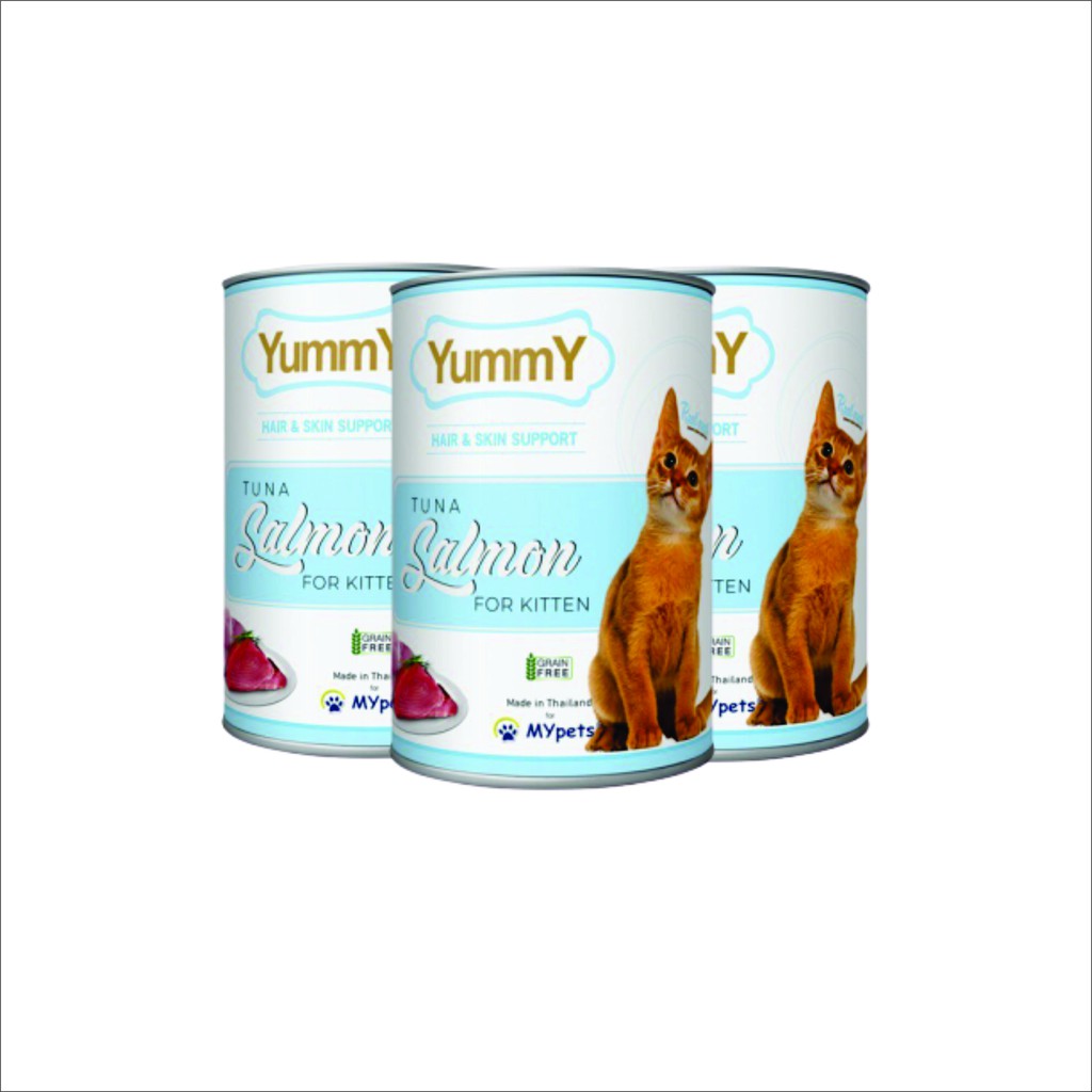 Makanan Kucing Yummy Can 400gr Kitten TUNA SALMON