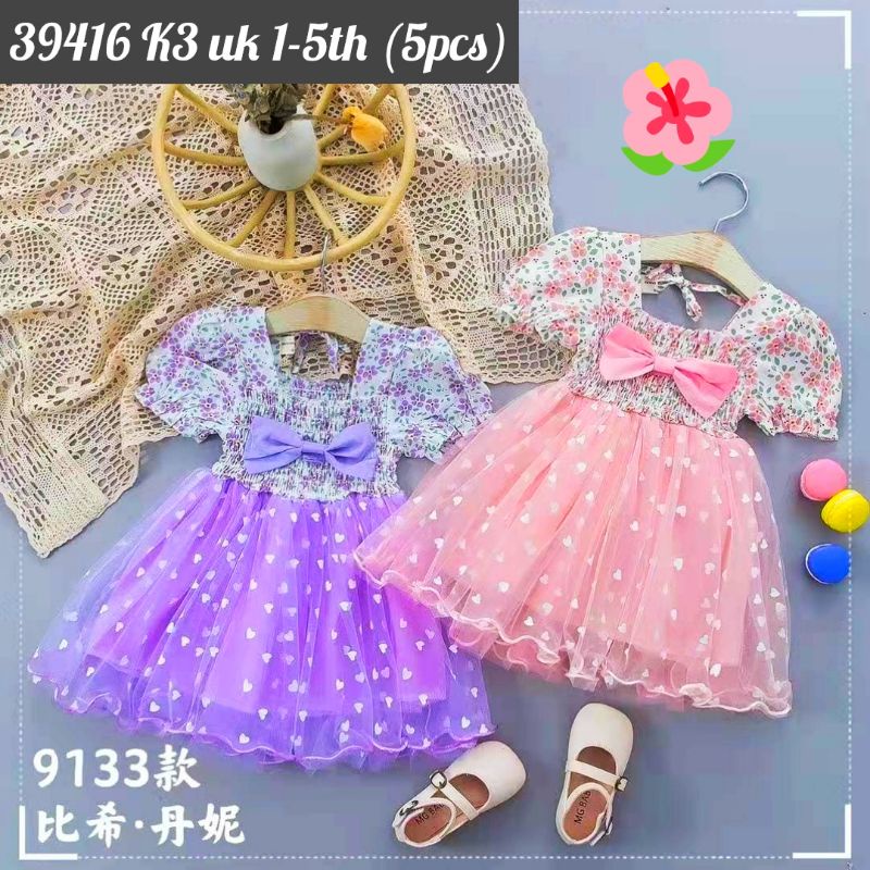 [0-5th] DRESS TUTU ANAK GAUN PESTA SMOKE IMPORT / DRESS SMOKE TILE ANAK IMUT MOTIF POLKADOT DRESS TUTU ANAK IMPORT PREMIUM KERUT SMOKE SABRINA / DRESS PESTA ANAK SABRINA TUTU