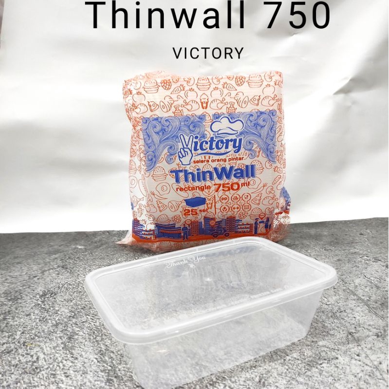 [25pc] Thinwall 750ml Victory Microwave Safe Box Makanan