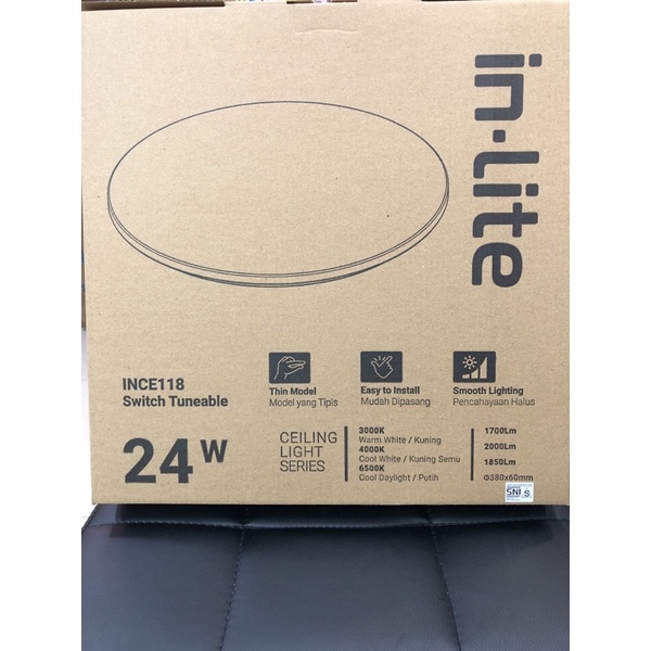 Lampu baret 24watt inlite // Lampu tempel plafon inlite 24watt 3warna