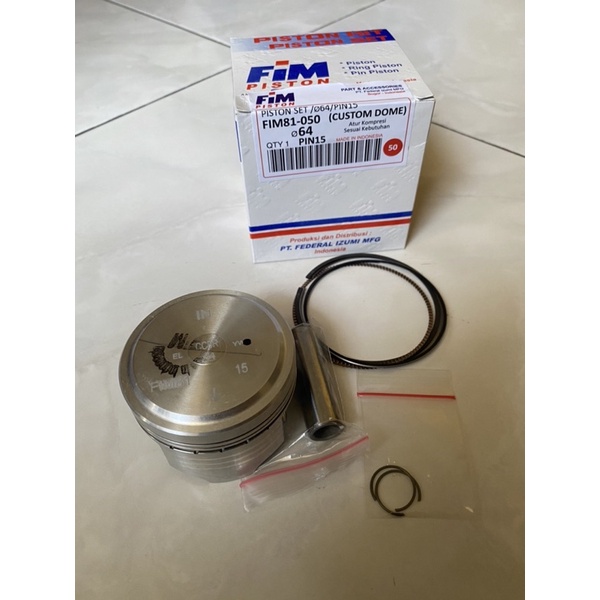 Fim81 Piston tiger oversize os50, seher fim81 diameter 64 pin 15 mentah custome doom