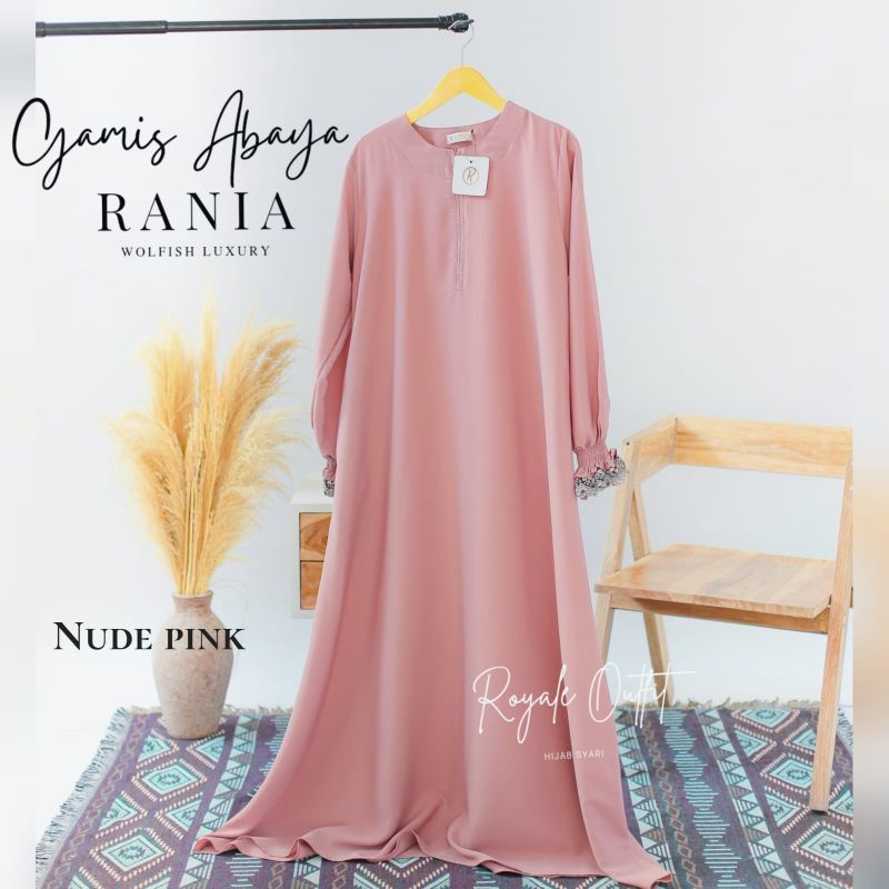 royale - rania abaya polos mix renda tile gold tangan smok