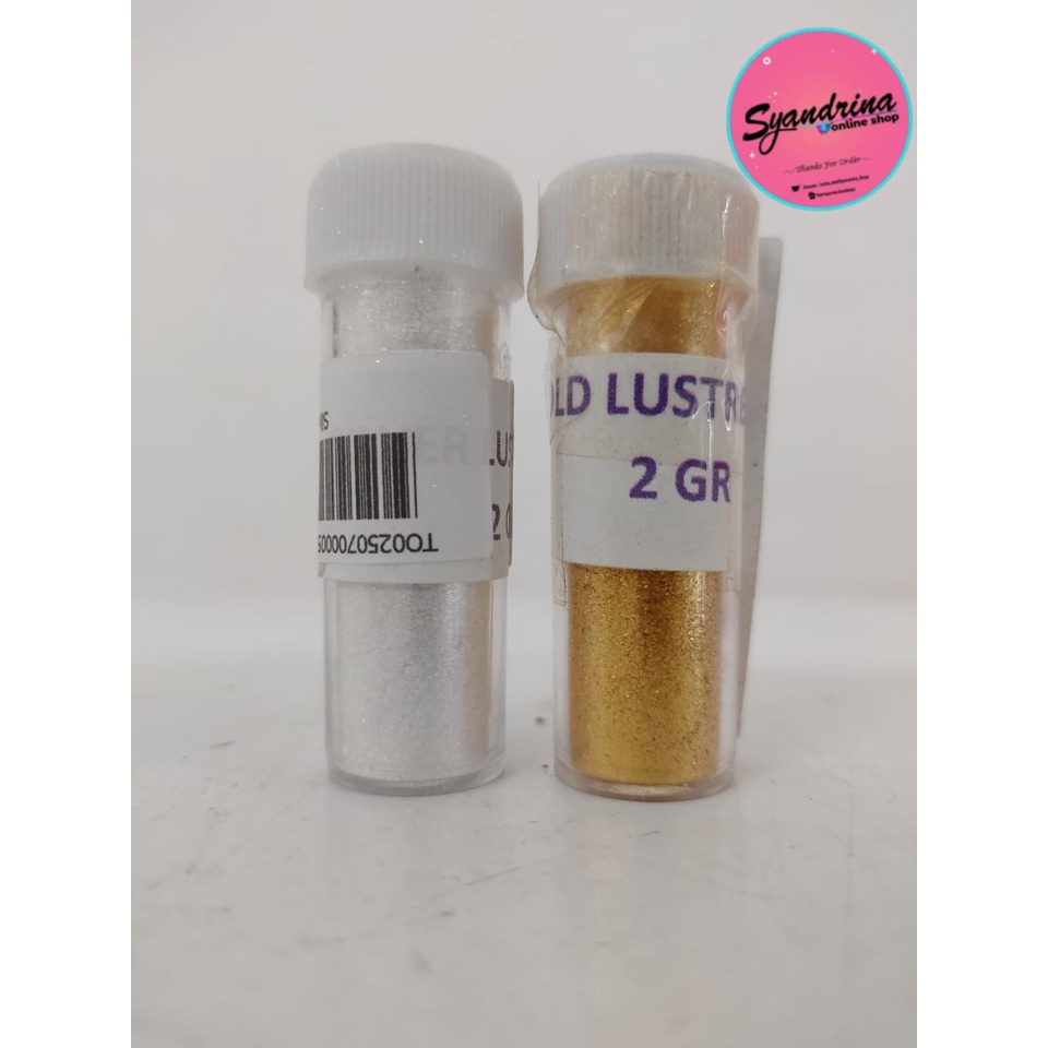 

SILVER LUSTRE DUST 2 GR/ GOLD LUSTRE DUST 2 GR