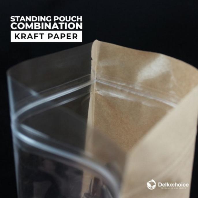 STANDING POUCH CLEAR KRAFT PAPER