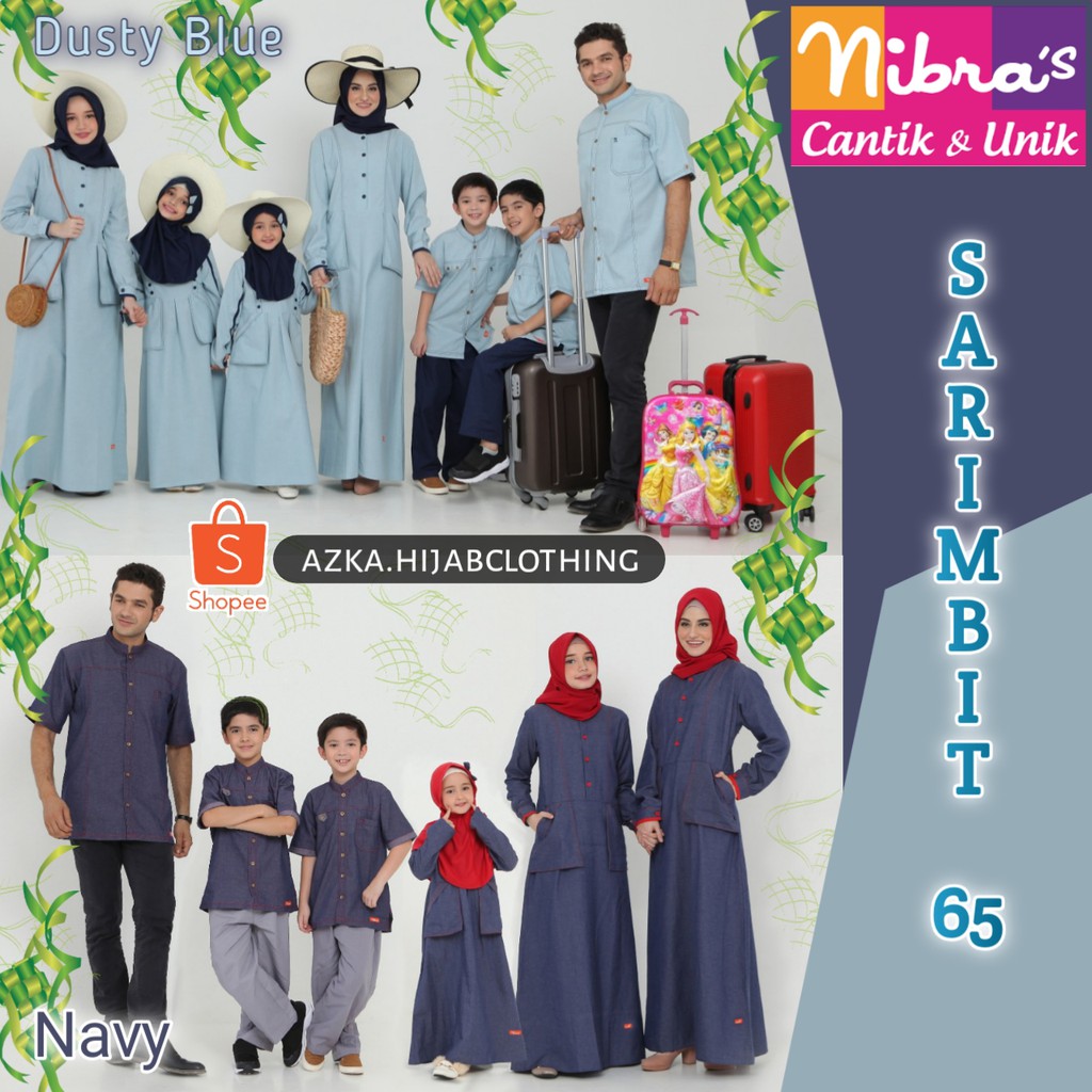 NEW / SARIMBIT NIBRAS 65 / NIBRAS 2020 / BAJU MUSLIM COUPLE / BAJU COUPLE KELUARGA / SERAGAM LEBARAN