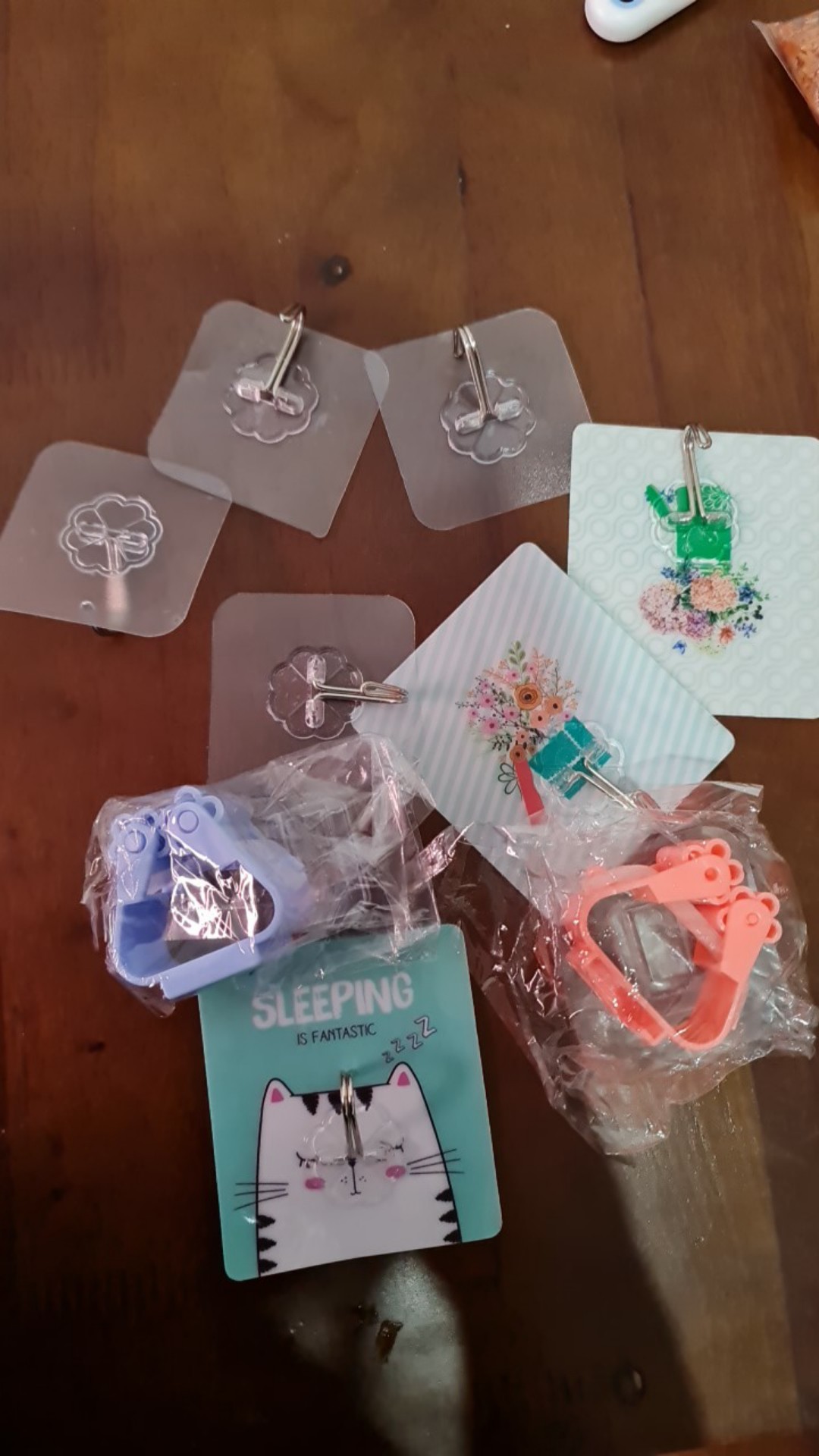 Gantungan Magic Hook Transparan / Motif/ Gantungan Gagang Tempel Dinding / Gantungan Serbaguna