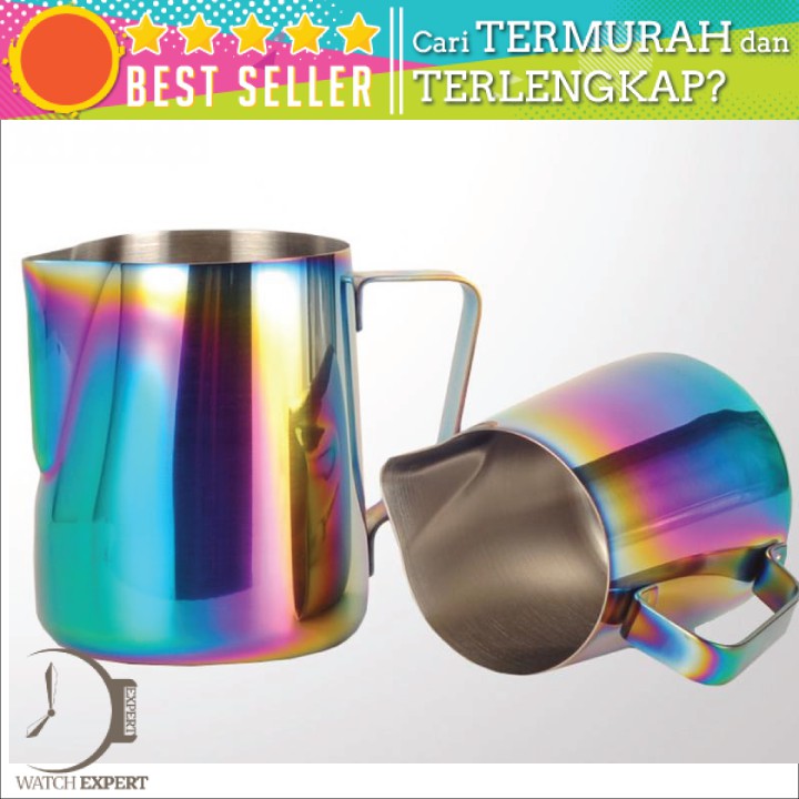 COD Gelas Pitcher Kopi Espresso 600ml Untuk Latte Art Model Rainbow Stainless