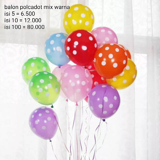 balon latex polcadot balon tiup high quality tebal