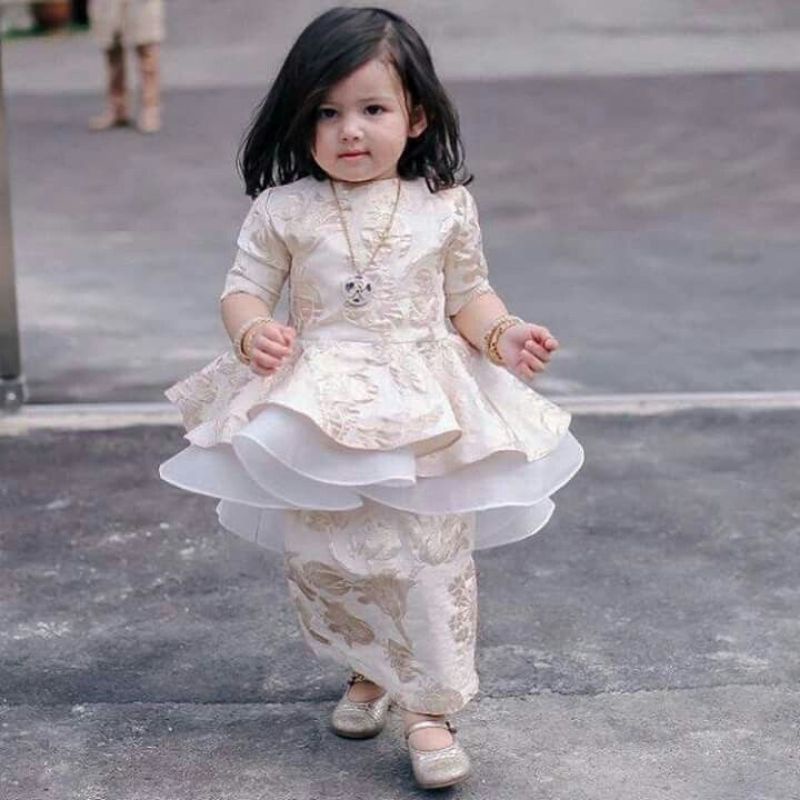 stellan anak muslim peplum baju pesta anak ulang tahun lebaran gamis