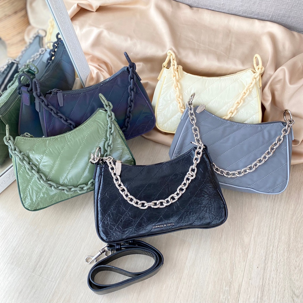 C*K TAS BAHU BAQUETTE HOBO PANELLED CHAIN HANDLE CROSSBODY BAG 01986