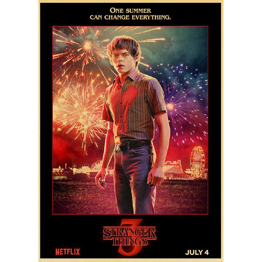 Poster Kertas Kraft Motif Print Film Stranger Things Season 3 2019 42x30cm Untuk Dekorasi Kamar Tidur