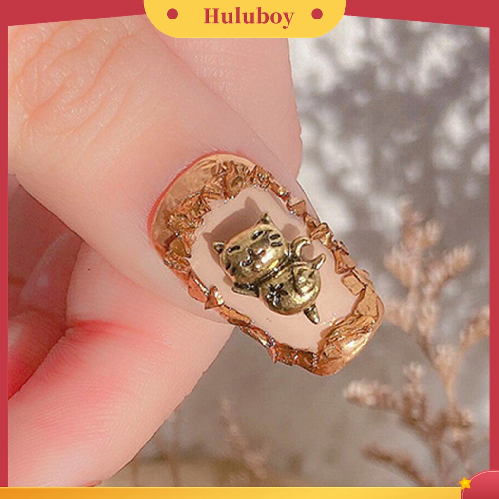 Huluboy Huluboy♡ 10 Pcs Perhiasan Kuku Portable Bahan Alloy Gaya Retro Untuk Dekorasi Manicure