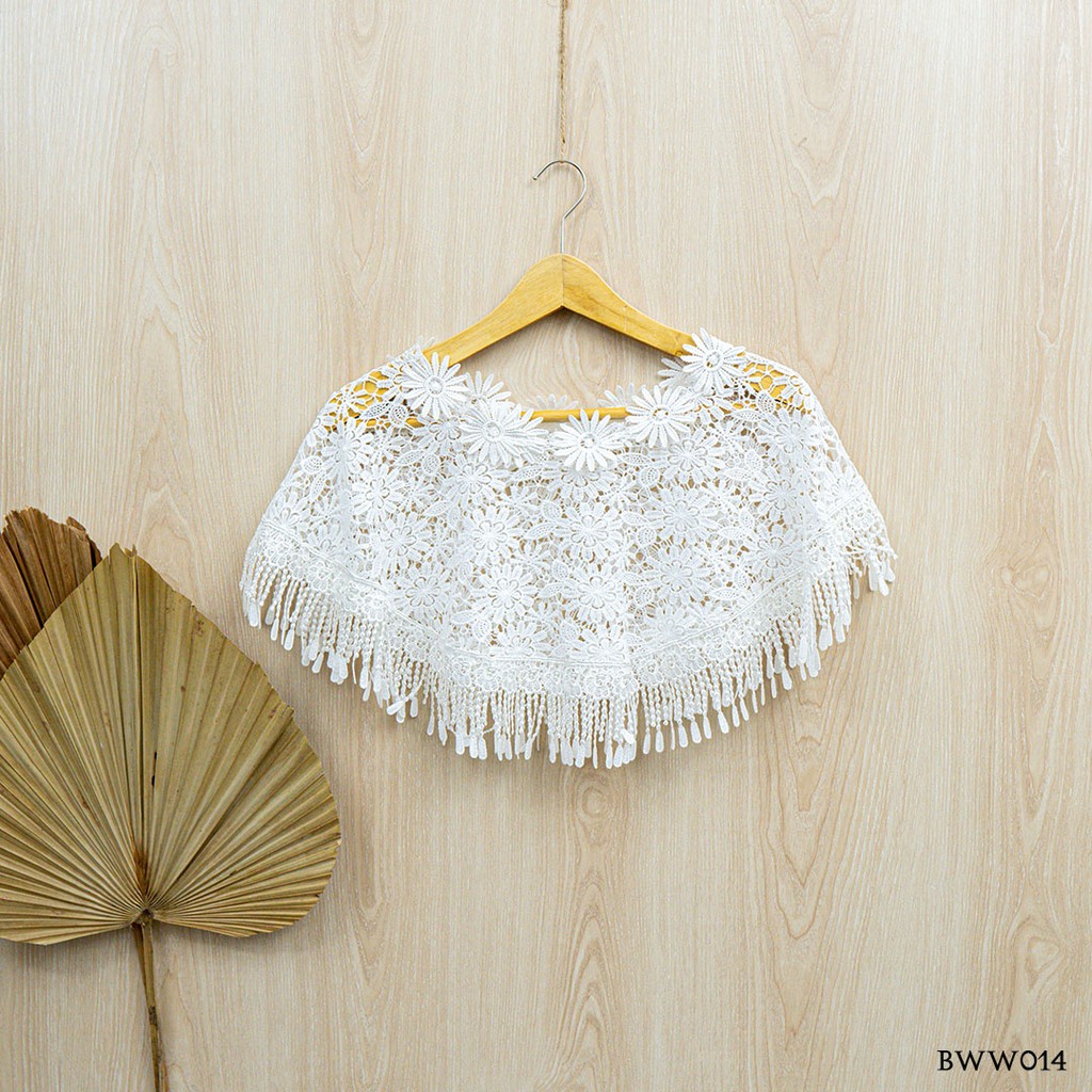 [STOK TERBATAS] AKSESORIS WEDDING LACE BOLERO KARDIGAN BROKAT KOREA BWW014
