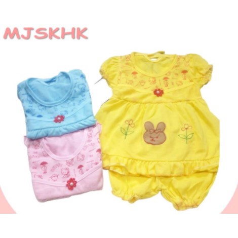 SETELAN PENDEK BAYI/ PIYAMA ANAK BAYI/ KAOS CELANA PENDEK ( 0-6M) BAJU BAYI BJ