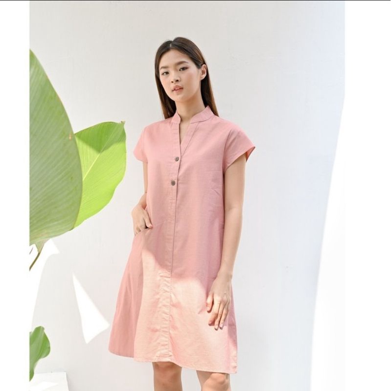 Sabila Dress Katun Terusan Santai Casual Busui Friendly Fashion Wanita