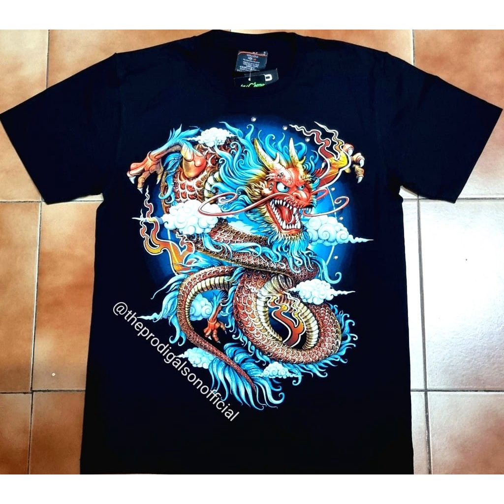 Kaos Rock Chang Import Size M Naga 3D Glow in The Dark