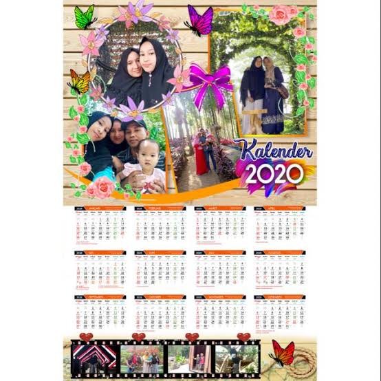 

kalender 2021 custom 1 lembar 12 bulan