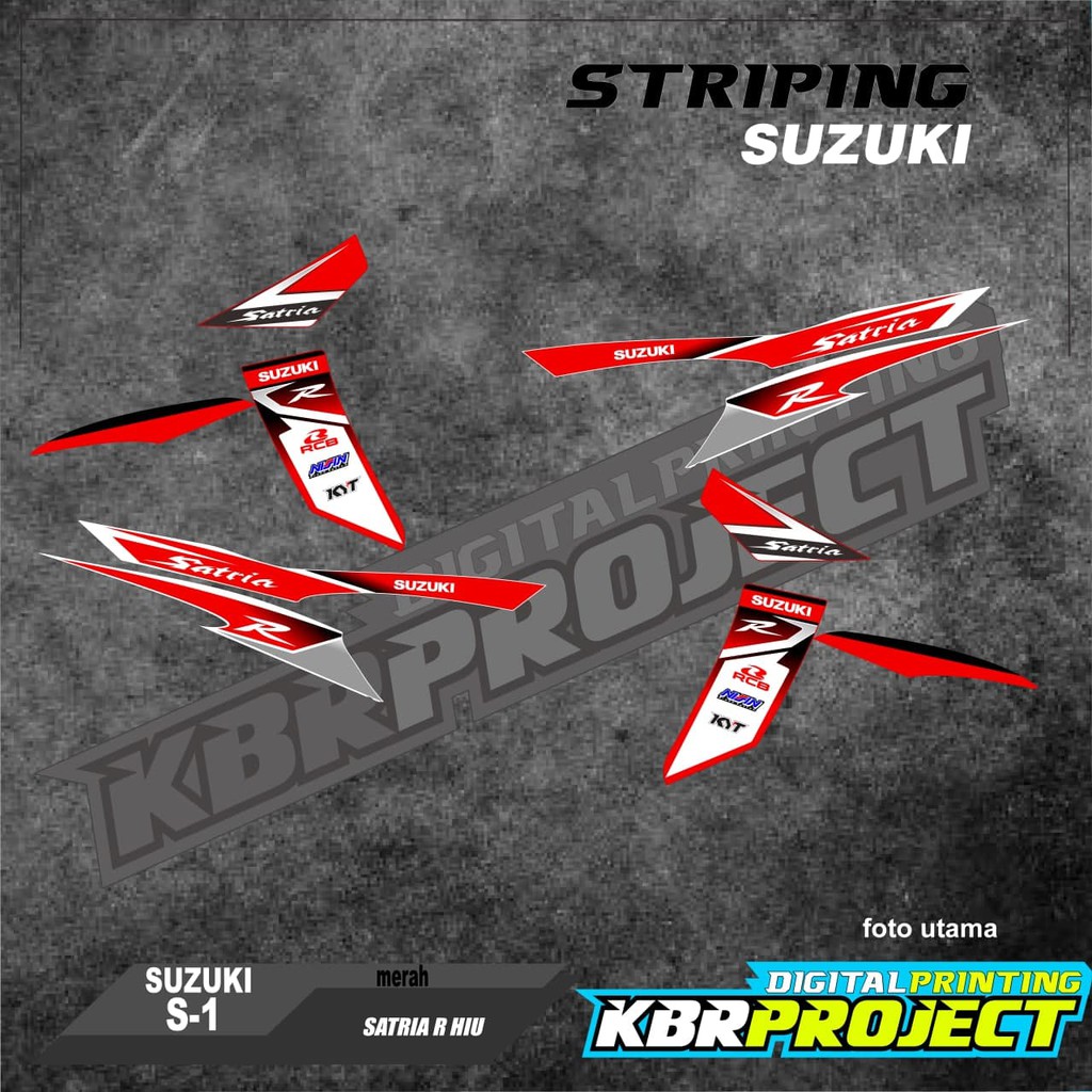 striping satria r hiu motor suzuki motor sticker variasi Racing S-1 (cod) HOLOGRAM TRANSPARAN