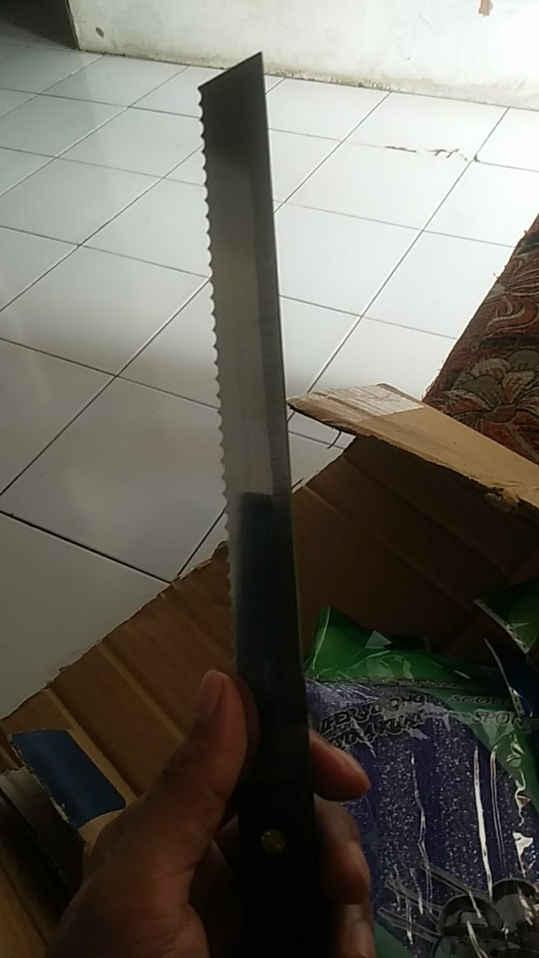 Pisau Potong Roti Tawar Bolu Kue Tart 2 Sisi Stainless Steel Bread Knife