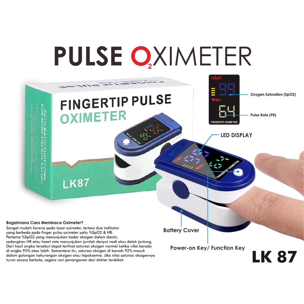 OXIMETER LK87 IMPOR/PULSE FINGERTIP OXIMETER LK87