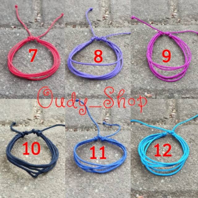 Gelang Tali Prusik Polos Warna Warni