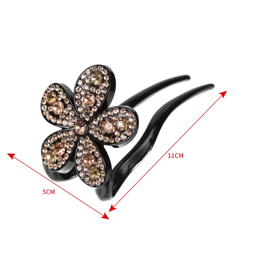 Vintage Crystal Flower Hair Sticks Hairpin U Shape Rhinestone Hair Clip Women Hair Accessories