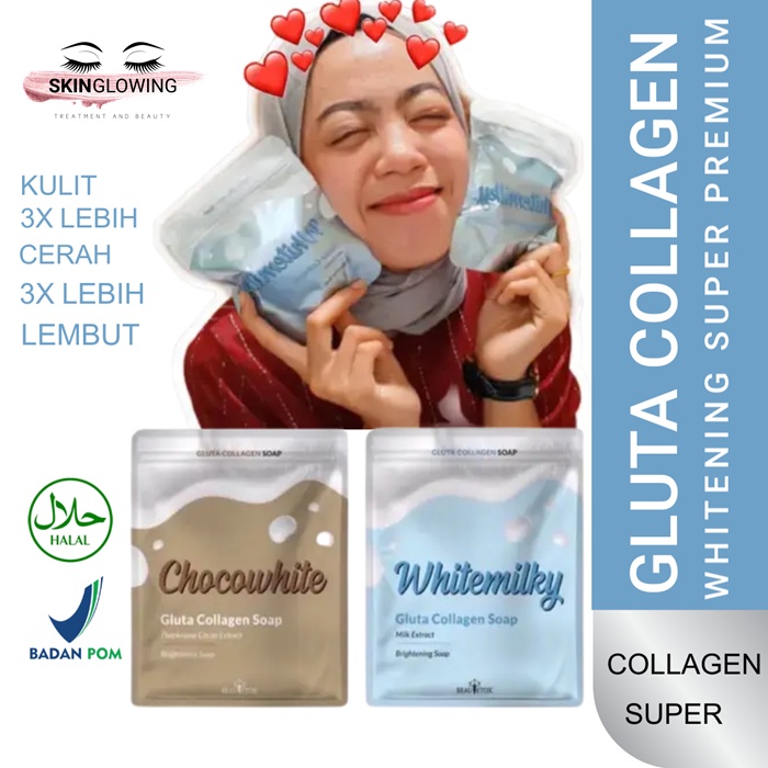 Sabun Pemutih Kulit Badan Permanen Bpom Gluta Collagen Body Whitening Booster Super Pencerah Wajah