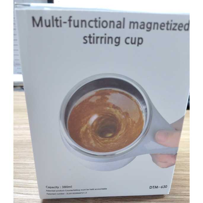 Gelas Cangkir Kopi Teh Tutup Unik Dengan Pengaduk Aduk Minuman Otomatis Self Stirring Cup Mug Automatic Mixing Magnetic Steering-1