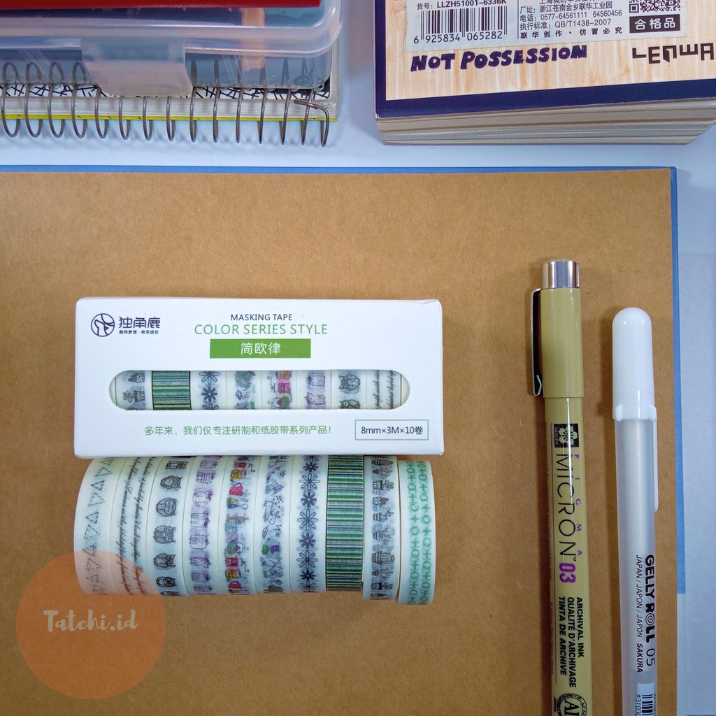 

Color Series Style Green Washi Tape/ Masking Tape/ Selotip Motif