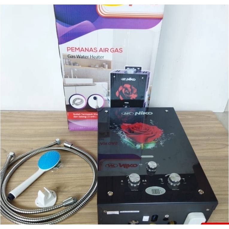 NIKO Gas Water Heater 6 Liter Tempered Glass Pemanas Air NK 6LDG LUX