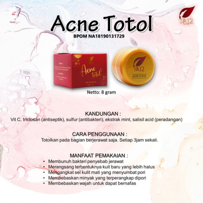 

ACNE TOTOL SR12 8 GR / AMPUH MENGATASI JERAWAT