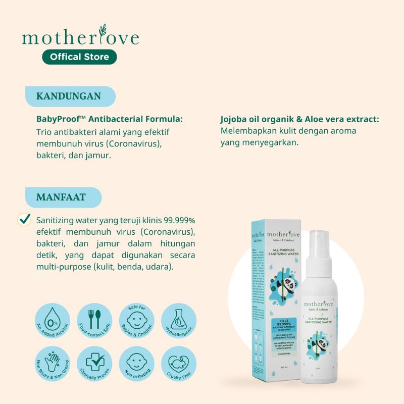 Motherlove All Purpose Sanitizing Water 60 ml