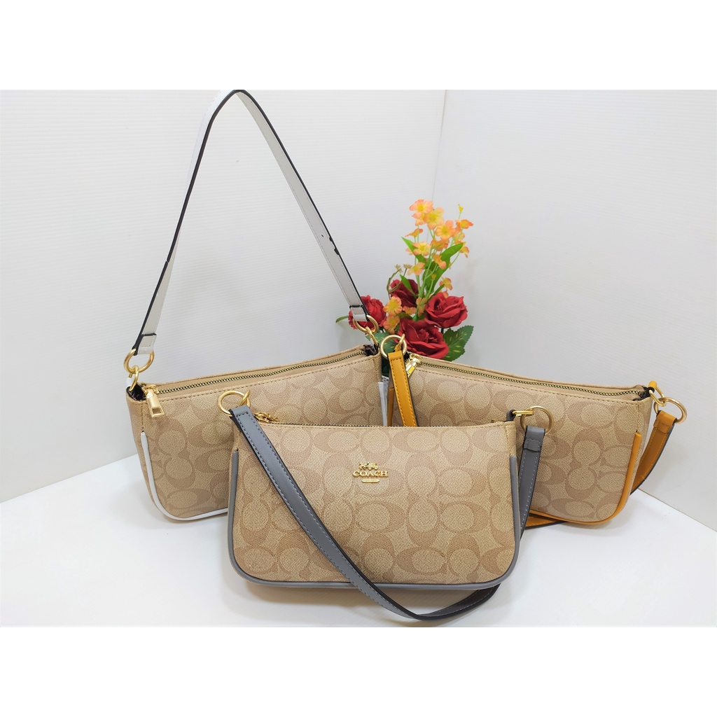 Top-handle bag co@c in signature// tas selempang wanita 2 tali bahan canvas kualitas import