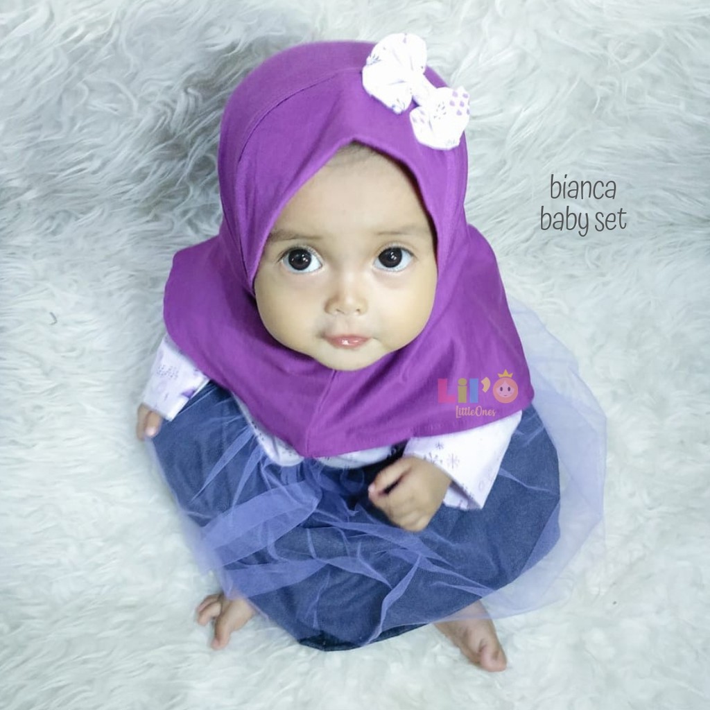 Gamis Anak Perempuan + Jilbab - Pakaian Anak New Born Muslim - Dress Anak Balita - Bianca Baby Dress