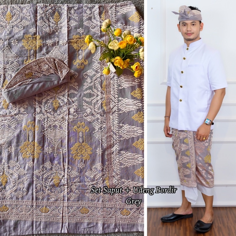 Saput+Udeng Songket Bordir Bali