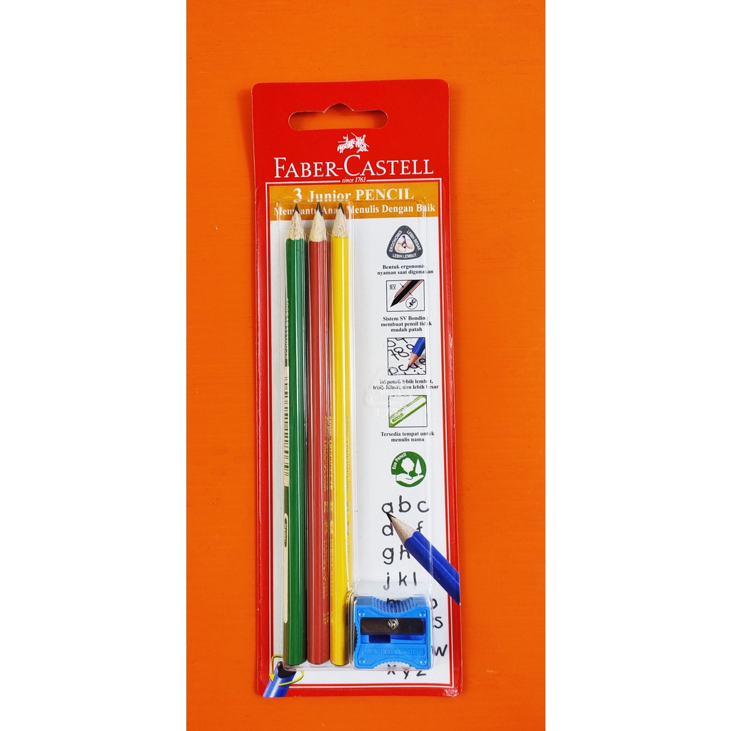

PENSIL KAYU FABER CASTELL TRIANGULAR 3 JUNIOR + RAUTAN