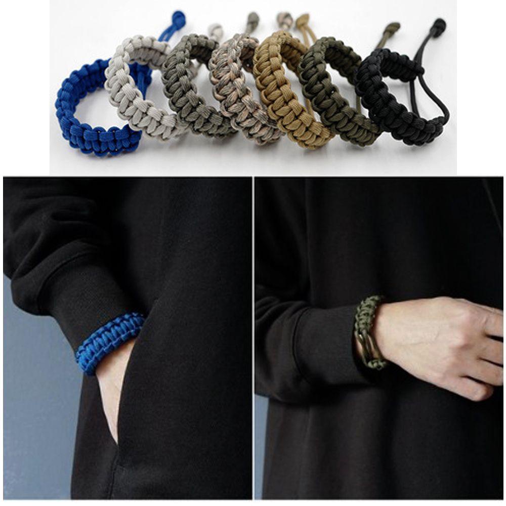 Suyo 1PC Survival Emergency Gelang Kualitas Tinggi Tenun Aksesoris Luar Ruangan Paracord Cord