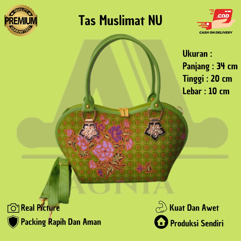 Seragam Tas Tangan Batik Wanita Muslimat NU Tas Slempang Model Apel