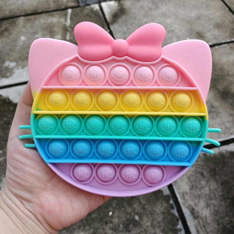Mainan Viral Pop it Fidget Rainbow, Pop it viral, Mainan pop it, Fidget toys-kitty rainbow