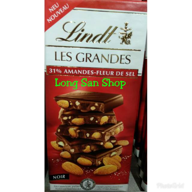 

PROMO!! Lindt Les Grandes Noir 31% Amandes Fleur De Sel 150gr-coklat Impor